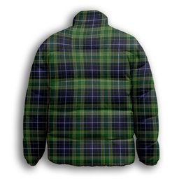 ScotsTee Shop Scottish McKellar Premium Tartan Collar Down Jacket Winter White Duck Down Plaid