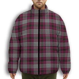 ScotsTee Shop Scottish Little of Morton Rigg Modern Premium Tartan Collar Down Jacket Winter White Duck Down Plaid