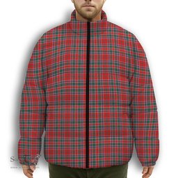 ScotsTee Shop Scottish McDonald of Lochmaddy Modern Premium Tartan Collar Down Jacket Winter White Duck Down Plaid