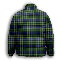 ScotsTee Shop Scottish MacKellar SC Premium Tartan Collar Down Jacket Winter White Duck Down Plaid