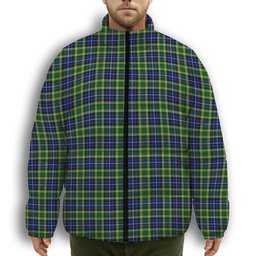 ScotsTee Shop Scottish MacKellar SC Premium Tartan Collar Down Jacket Winter White Duck Down Plaid