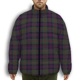 ScotsTee Shop Scottish McDonald of Clan Ranald Premium Tartan Collar Down Jacket Winter White Duck Down Plaid