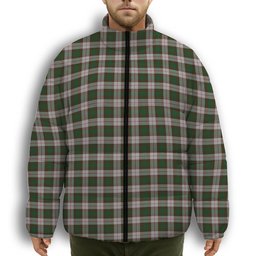ScotsTee Shop Scottish McKinnon Dress Premium Tartan Collar Down Jacket Winter White Duck Down Plaid