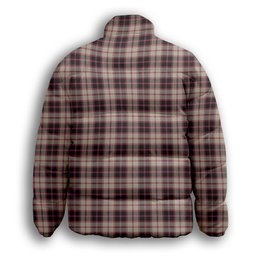 ScotsTee Shop Scottish McPherson Hunting Ancient Premium Tartan Collar Down Jacket Winter White Duck Down Plaid