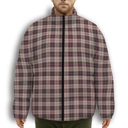 ScotsTee Shop Scottish McPherson Hunting Ancient Premium Tartan Collar Down Jacket Winter White Duck Down Plaid