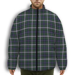 ScotsTee Shop Scottish MacKenzie Dress 2 Premium Tartan Collar Down Jacket Winter White Duck Down Plaid