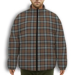 ScotsTee Shop Scottish McLaren Weathered Premium Tartan Collar Down Jacket Winter White Duck Down Plaid