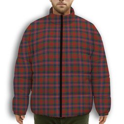 ScotsTee Shop Scottish MacPherson 8 Premium Tartan Collar Down Jacket Winter White Duck Down Plaid