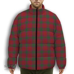 ScotsTee Shop Scottish MacNab Clan Premium Tartan Collar Down Jacket Winter White Duck Down Plaid
