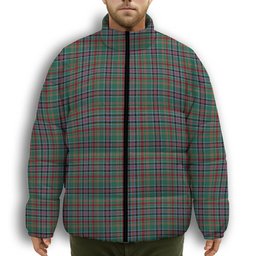 ScotsTee Shop Scottish Hunter Old Ancient Premium Tartan Collar Down Jacket Winter White Duck Down Plaid