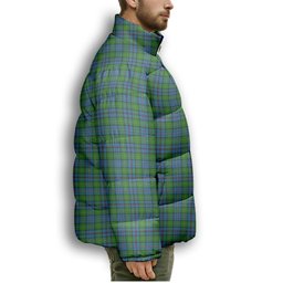 ScotsTee Shop Scottish Hosey Premium Tartan Collar Down Jacket Winter White Duck Down Plaid