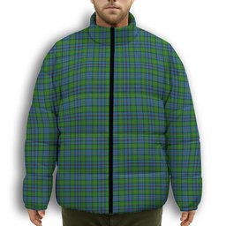 ScotsTee Shop Scottish Hosey Premium Tartan Collar Down Jacket Winter White Duck Down Plaid