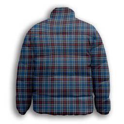 ScotsTee Shop Scottish Trillard Premium Tartan Collar Down Jacket Winter White Duck Down Plaid