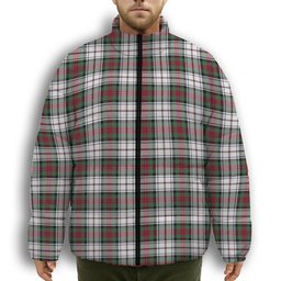ScotsTee Shop Scottish McDuff Dress Modern Premium Tartan Collar Down Jacket Winter White Duck Down Plaid