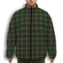 ScotsTee Shop Scottish Martin Premium Tartan Collar Down Jacket Winter White Duck Down Plaid