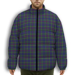 ScotsTee Shop Scottish Wheadon Premium Tartan Collar Down Jacket Winter White Duck Down Plaid