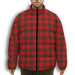 ScotsTee Shop Scottish Grant Modern Premium Tartan Collar Down Jacket Winter White Duck Down Plaid