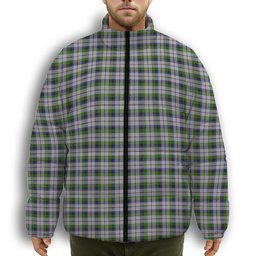 ScotsTee Shop Scottish MacNaughton Dress Premium Tartan Collar Down Jacket Winter White Duck Down Plaid