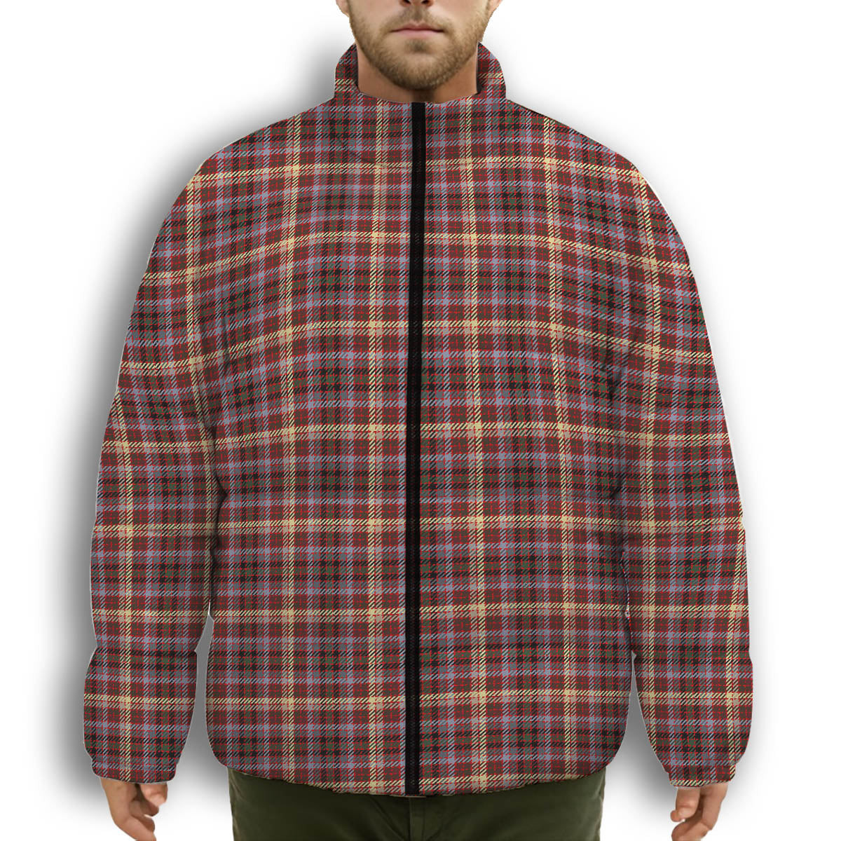 ScotsTee Shop Scottish McKay of Strathnaver Modern Premium Tartan Collar Down Jacket Winter White Duck Down Plaid