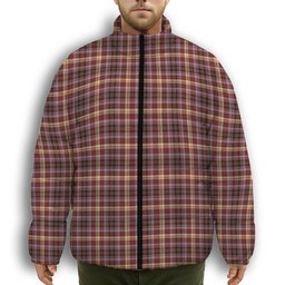 ScotsTee Shop Scottish McKay of Strathnaver Modern Premium Tartan Collar Down Jacket Winter White Duck Down Plaid