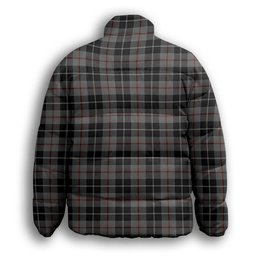 ScotsTee Shop Scottish Thompson Grey Premium Tartan Collar Down Jacket Winter White Duck Down Plaid