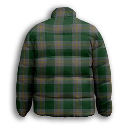 ScotsTee Shop Scottish Ledford Premium Tartan Collar Down Jacket Winter White Duck Down Plaid