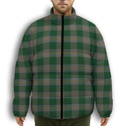 ScotsTee Shop Scottish Ledford Premium Tartan Collar Down Jacket Winter White Duck Down Plaid