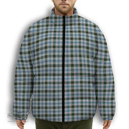 ScotsTee Shop Scottish Henderson Dress Premium Tartan Collar Down Jacket Winter White Duck Down Plaid