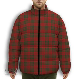 ScotsTee Shop Scottish Livingstone Premium Tartan Collar Down Jacket Winter White Duck Down Plaid