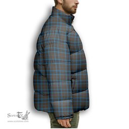 ScotsTee Shop Scottish McTavish Hunting Modern Premium Tartan Collar Down Jacket Winter White Duck Down Plaid