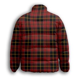 ScotsTee Shop Scottish McAlister of Skye Premium Tartan Collar Down Jacket Winter White Duck Down Plaid