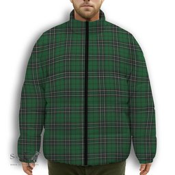 ScotsTee Shop Scottish McLean of Duart Hunting Premium Tartan Collar Down Jacket Winter White Duck Down Plaid
