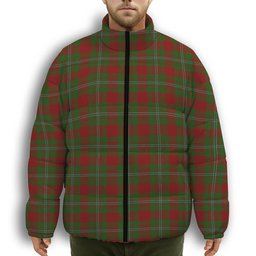ScotsTee Shop Scottish Strang Premium Tartan Collar Down Jacket Winter White Duck Down Plaid
