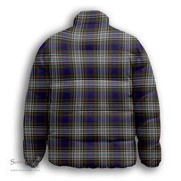 ScotsTee Shop Scottish Highfield Dress Premium Tartan Collar Down Jacket Winter White Duck Down Plaid