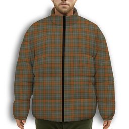 ScotsTee Shop Scottish Teallach Premium Tartan Collar Down Jacket Winter White Duck Down Plaid