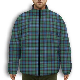 ScotsTee Shop Scottish Hunter Ancient Premium Tartan Collar Down Jacket Winter White Duck Down Plaid