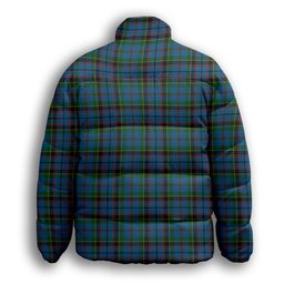 ScotsTee Shop Scottish Stinson Premium Tartan Collar Down Jacket Winter White Duck Down Plaid