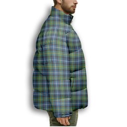 ScotsTee Shop Scottish McNeil of Barra Ancient Premium Tartan Collar Down Jacket Winter White Duck Down Plaid