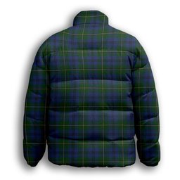 ScotsTee Shop Scottish Johnston 1 Premium Tartan Collar Down Jacket Winter White Duck Down Plaid