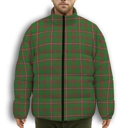 ScotsTee Shop Scottish McKinnon Hunting Modern Premium Tartan Collar Down Jacket Winter White Duck Down Plaid