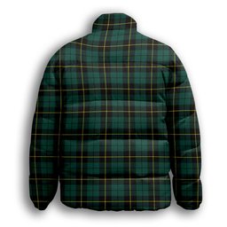 ScotsTee Shop Scottish Wallace Hunting Modern Premium Tartan Collar Down Jacket Winter White Duck Down Plaid
