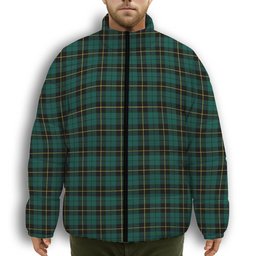 ScotsTee Shop Scottish Wallace Hunting Modern Premium Tartan Collar Down Jacket Winter White Duck Down Plaid