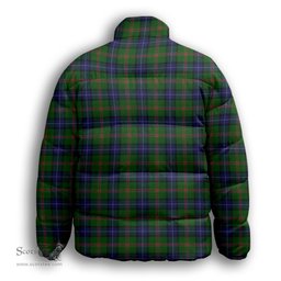 ScotsTee Shop Scottish Jones Premium Tartan Collar Down Jacket Winter White Duck Down Plaid