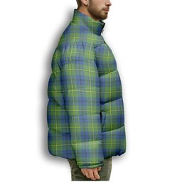 ScotsTee Shop Scottish Johnston Ancient Premium Tartan Collar Down Jacket Winter White Duck Down Plaid
