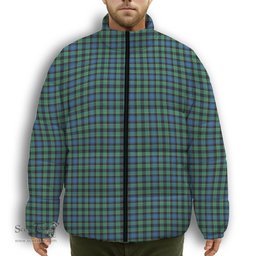 ScotsTee Shop Scottish Mouat Premium Tartan Collar Down Jacket Winter White Duck Down Plaid