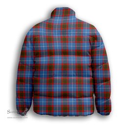 ScotsTee Shop Scottish Newton Premium Tartan Collar Down Jacket Winter White Duck Down Plaid