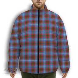 ScotsTee Shop Scottish Newton Premium Tartan Collar Down Jacket Winter White Duck Down Plaid