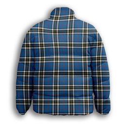 ScotsTee Shop Scottish MacTavish Dress Modern Premium Tartan Collar Down Jacket Winter White Duck Down Plaid