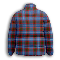 ScotsTee Shop Scottish Preston Premium Tartan Collar Down Jacket Winter White Duck Down Plaid