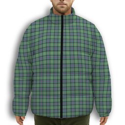 ScotsTee Shop Scottish MacThomas Ancient Premium Tartan Collar Down Jacket Winter White Duck Down Plaid
